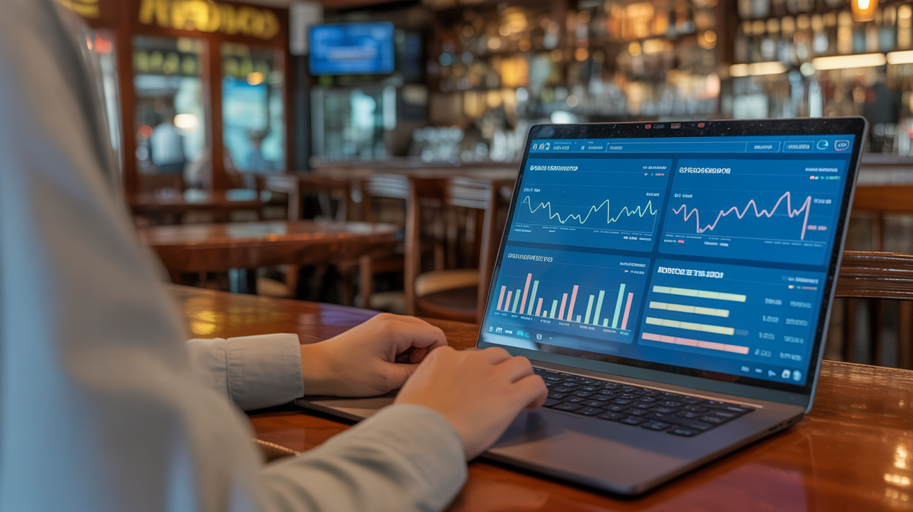 Dashboard de controle de caixa com relatórios financeiros do BarControl